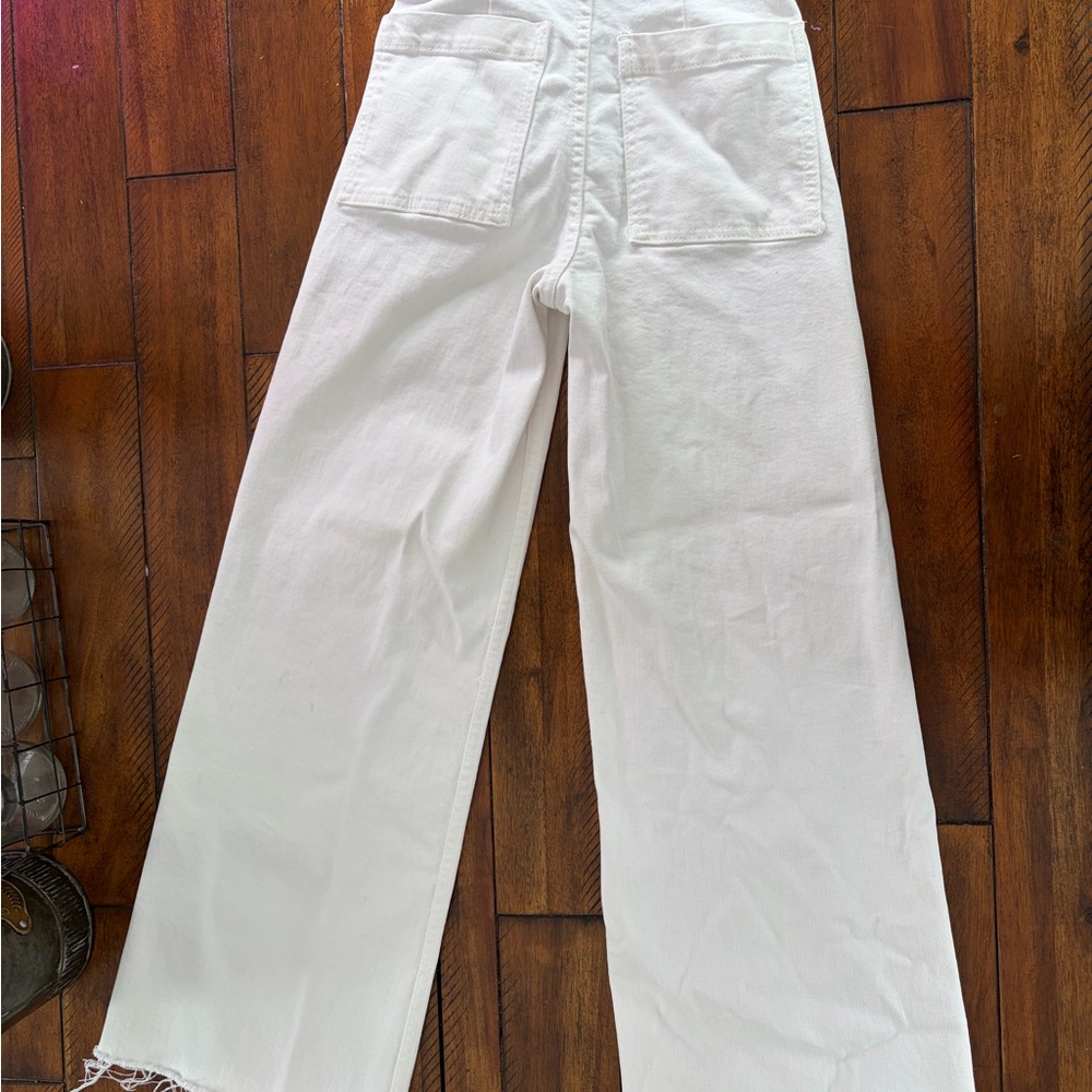 Zara White High-Rise Wide Leg Jeans